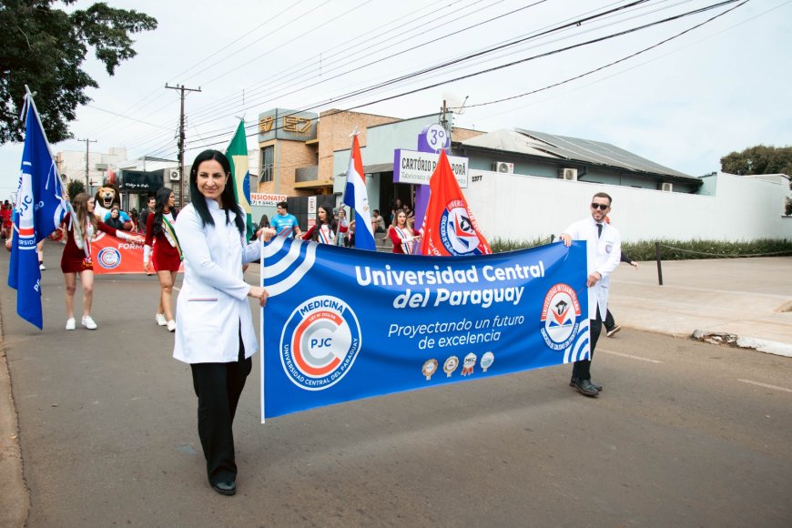 UCP de Pedro Juan celebra Independência do  Brasil em desfile de 7 de setembro em Ponta Porã Participação especial da Universidad Central do Paraguay de Pedro Juan foi muito aplaudida