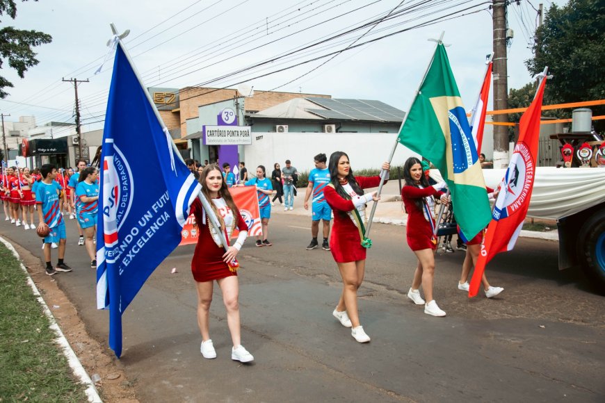 UCP de Pedro Juan celebra Independência do  Brasil em desfile de 7 de setembro em Ponta Porã Participação especial da Universidad Central do Paraguay de Pedro Juan foi muito aplaudida